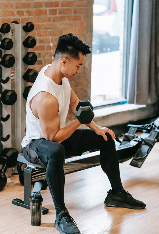 A man with a barbell